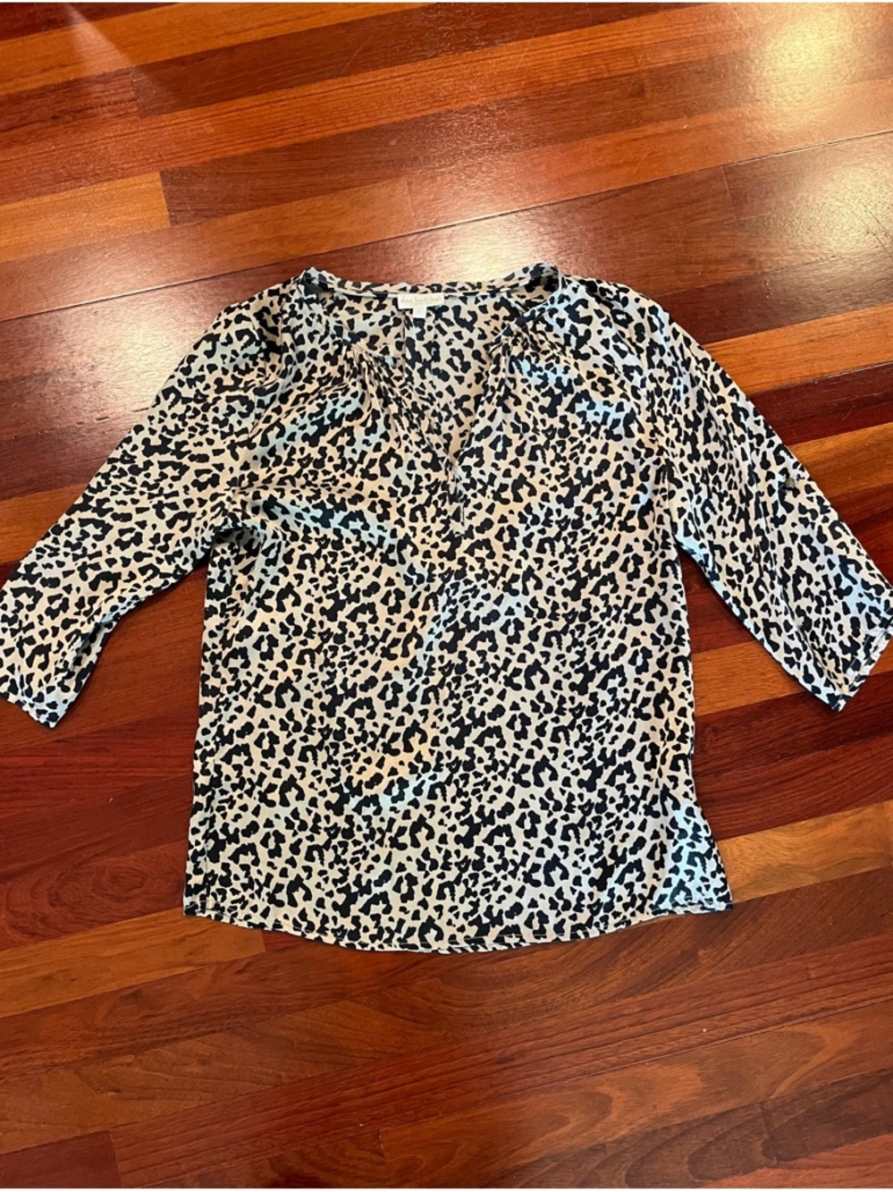 Dea Kudibal A Poetic Tale Mulberry Silk Leopard-Print Blouse 3/4 sleeves Small